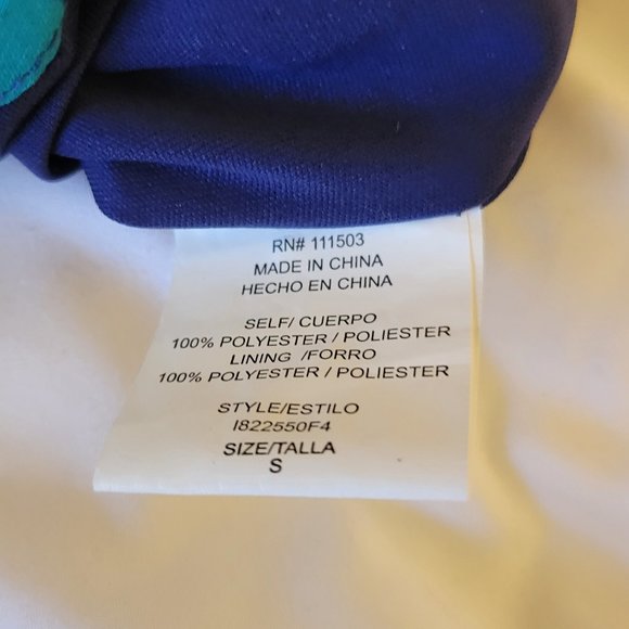 ❣️HP❣️ As You Wish halter back buckle 3/4 Sleeve A Line chevron blue dress S - Picture 5 of 5